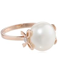 10k Pink Gold Freshwater Cultured Pearl Diamond Fashion Ring (0.05 cttw, G-H, I1 I2 Clarity)