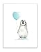 Stupell Industries Baby Penguin with Blue Balloon Wall Plaque Art, 10 x 0.5 x 15, Proudly Made in USA