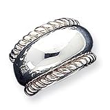 Sterling Silver Twisted Dome Stacked Ring - Size 6