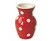 Terramoto Ceramic Polka Dots 6-Inch Vase, White on Red