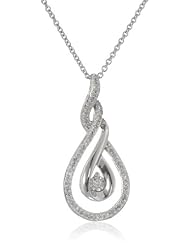 Sterling Silver Diamond Drop Pendant Necklace (1/5 cttw, I-J Color, I2-I3 Clarity), 18"