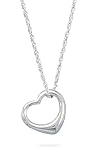 18 Necklace with Floating Heart Pendant