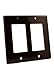 Leviton 2-Gang Decora/GFCI Device Wallplate, Standard Size, Thermoset, Device Mount, 80409, Brown
