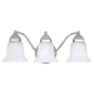 Capital Lighting 1363CH-117 3-Light Vanity Fixture, Chrome Finish with White Faux Alabaster Glass