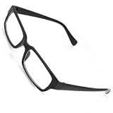 Black Rectangle Plastic Frame Clear Lens Glasses