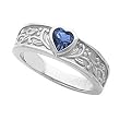 14K White Gold Iolite Heart Ring