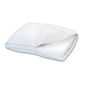 Comfort Impressions Extra Support Memory Foam Gusseted Bed Pillow with White Quilted Cover
