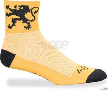SockGuy Men's Lion Of Flanders Socks, Yellow, Large/X-Large