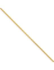 14k Yellow gold 2.00mm Wheat Anklet