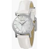DKNY Watch, Women's White Leather Strap NY4766