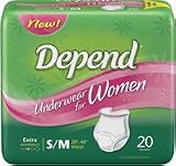DEPEND UNDERWEAR FOR WOMEN EXTRA ABS SM/MD 34"-46"