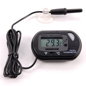LCD DIGITALES AQUARIUM TERRARIUM THERMOMETER mit Fühler FISCH NEU