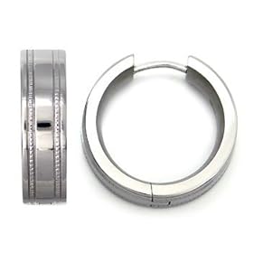 Titanium Milgrain Hoop Earrings