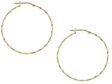 18kt Gold Over Sterling Silver Twisted Clicktop Hoop Earrings 40MM