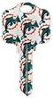 Miami Dolphins Kwikset KW1 House Key