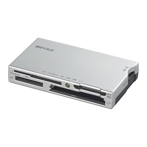 【クリックで詳細表示】iBUFFALO カードリーダー/ライター シルバー Silver 銀 2倍速 USB2.0バスパワーモデル BSCR06U2SV