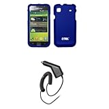 EMPIRE Blue Rubberized Hard Case Cover + Car Charger (CLA) for T-Mobile Sam ....