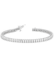 14KT White Gold Contemporary Diamond Tennis Bracelet featuring 55 Channel Set Round Brilliant Cut Diamonds in a High Polished Setting. 2 3/4 CTW