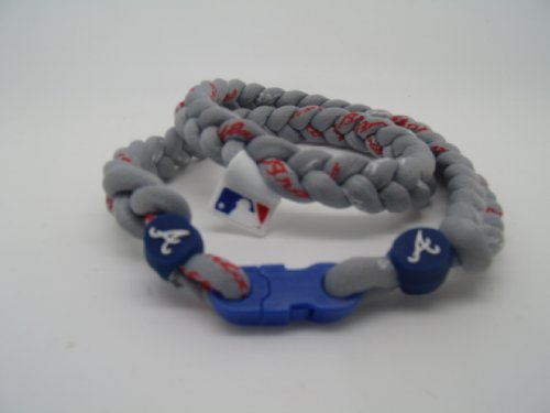 Phiten Tornado Mlb X30 Necklaces Atlanta Braves (22inch braided rope)