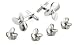 Silver plated cufflinks and shirt stud propeller formal set with presentation box. Made in the U.S.A