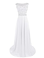 Flowy Beaded Chiffon Evening Dress/Bridesmaid Dress/Prom Dress/Party Dress/Wedding Dress 