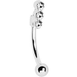 Clear Trio Gem Eyebrow Ring