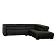 3pcs Black Leather sofa/corner/chaise By Wholesale Interiors With Silver Shiping