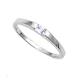 Sterling Silver Baby Ring with Lavender CZ - 2mm Band Width - 1mm Face Height - Sizes: 1-4 Sterling Silver Baby Ring with Lavender CZ - 2mm Band Width - 1mm Face Height - Sizes: 1-4