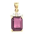 14K Yellow Gold Pink Tourmaline and Diamond Pendant