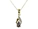 9ct Yellow Gold Diamond Set Amethyst Teardrop Crossover Pendant on 18" Curb Chain