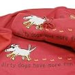 Designer Blanket - "Dirty Dogs" Sweatshirt Blanket - Red