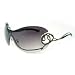 ELABORATE SNAKE RIMLESS BLACK SHIELD WRAP SUNGLASSES