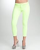 bebe Neon Ankle Straight Crop Jean