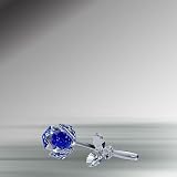 Crystal Blue Rose, 4.75 Inches, Handcrafted