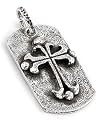 Cross Hammered Dog Tag Pendant