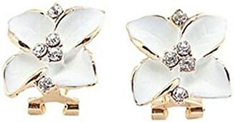 Fashion Womens Flower Stud Earrings (D-white)