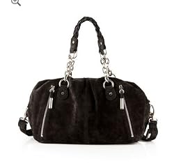 BODHI Black Roosevelt Island Slouchy Large Suede Leather Satchel Bag