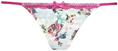 Accessorize Womens Brushed Rose String Briefs