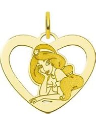 Gold Plated SS Disney Heart Princess Jasmine Charm