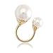 MAKIYO Elegant Celebrity Faux Double Pearl Finger Ring