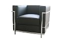 Baxton Studio Le Corbusier-Style Petite Leather Chair, Black