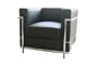 Baxton Studio Le Corbusier-Style Petite Leather Chair, Black