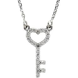 1/8 ct tw Diamond Skeleton Key Necklace