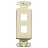 Leviton 40850-BA QuickPort Decora Wall Plate Insert, 2-Port, Almond