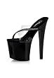 Pleaser TABOO-703, 7 1/2 Inch Stiletto Heel Criss Cross Strap Platform Slide With Rhinestones