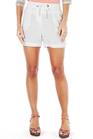 Pure Linen Drawstring Turn Up Shorts