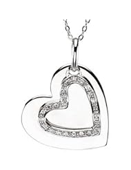 Mother And Son Heart Pendant W/ Box Sterling Silver