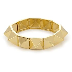 nOir Gold Single Pyramid Classic Bracelet