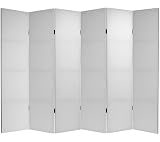 Plain Office Partition Low Best Low Price Room Divider - 6 Panel White DIY Folding Floor Portable Privacy Screen