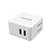 Pawtec Dual 2-Port Foldable Compact USB Travel Wall Charger 5V 4.2A / 21W Apple & Android Smart Circuit Optimized For iPhone, iPad, Galaxy, Smartphones, & Tablets with Storage Sleeve for iPhone 6s 6 / 6s 6 Plus / SE / iPad Pro / iPad Mini, iPod, LG, Samsung Galaxy S7 / Note 6 / Note 5, Power Banks (White)